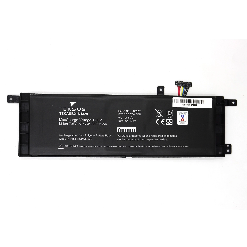 Teksus Laptop Battery Compatible For Asus X453 | B21N1329 2C view 2